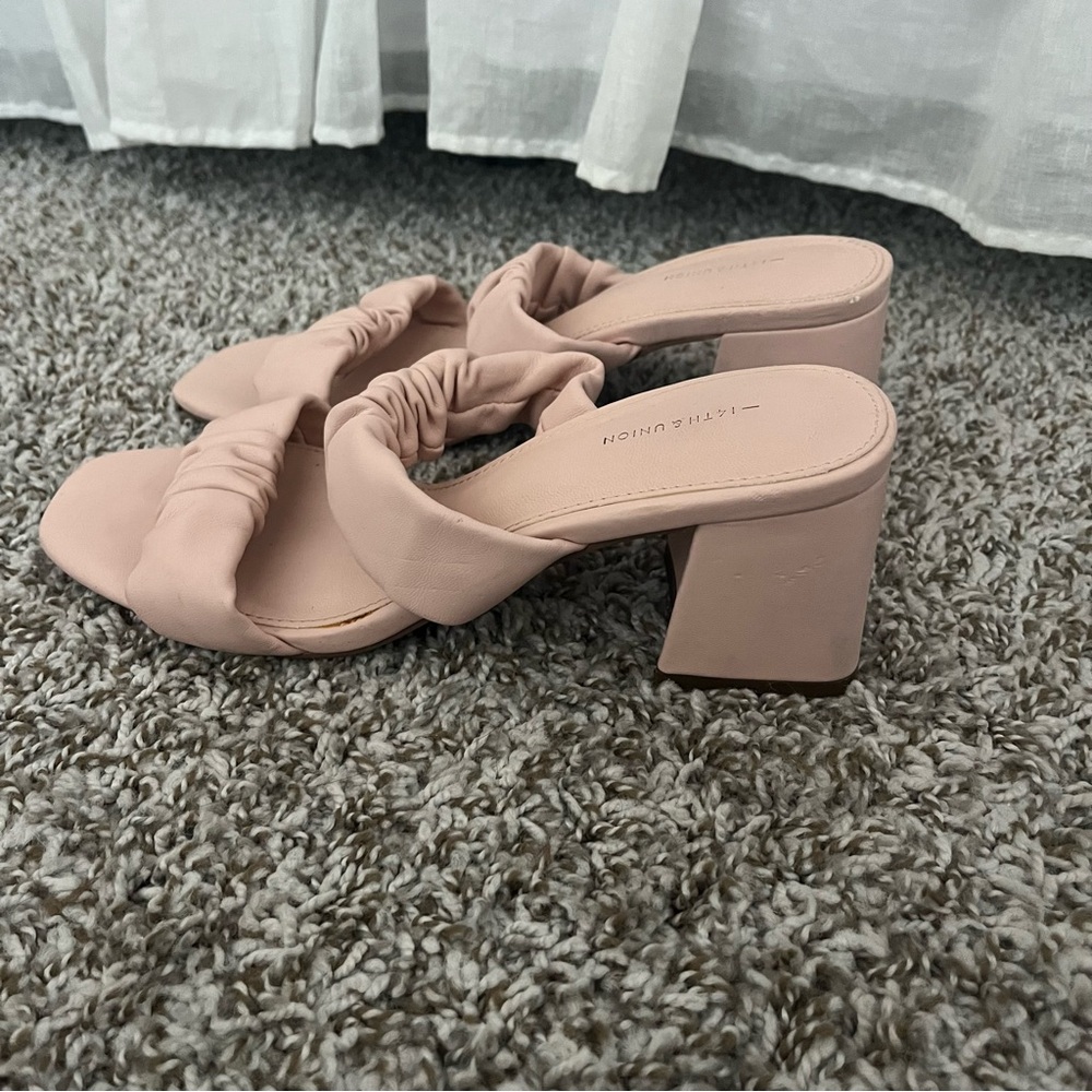 Women's Pink Ruffle Slide Sandals - Picture 2 of 6